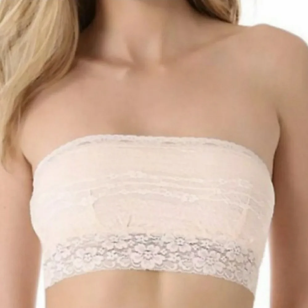 Free People Soft Pink Lace Bandeau Large F7150220A - Picture 1 of 5